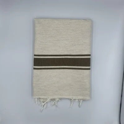 fouta_écrues+marron_1 Fouta artisanale écrues chinées