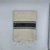 fouta_écrues+noire_1 Fouta artisanale écrues chinées