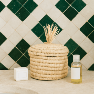 Boite en fibres végétales tressées - Artisanat Marocain