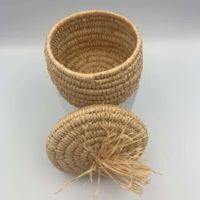 Boite en fibres végétales tressées - Artisanat Marocain