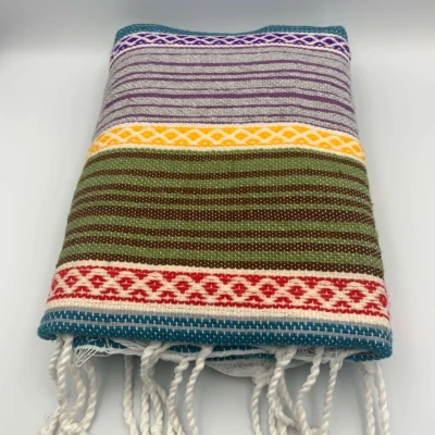 Plaid Canapé OLIVE rayé Bohème Chic Wabi-Sabi 100×200 cm