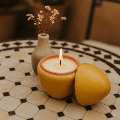 Boite céramique tadelakt Ovalia H 14 cm kaneldéco - artisanat marocain - Kanel Déco