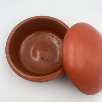 Boite céramique tadelakt Sahara rouge marrakech img 1 Boite céramique tadelakt Sahara rouge marrakech - artisanat marocain - Kanel Déco