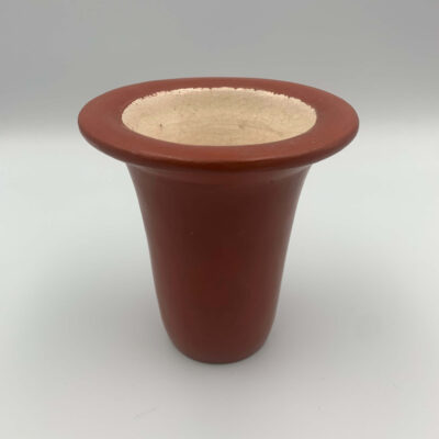 Vase céramique tadelakt conique rouge marrakech - artisanat marocain - Kanel Déco