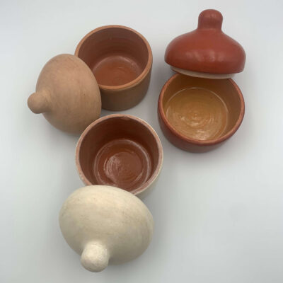 Boîte ronde en céramique finition tadelakt - boites ouvertes – collection Akal – KanelDéco.